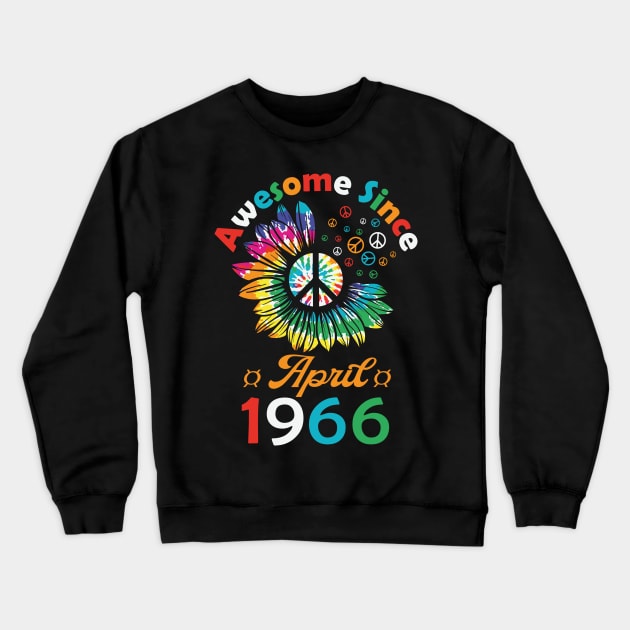 Funny Birthday Quote, Awesome Since April 1966, Retro Birthday Crewneck Sweatshirt by Estrytee